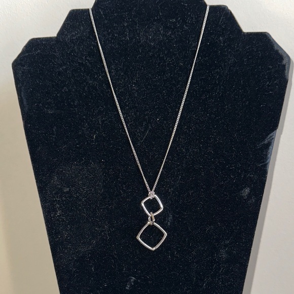 Lia Sophia Jewelry - Lia Sophia Gunmetal Squares Geometric Necklace, 16”-19”